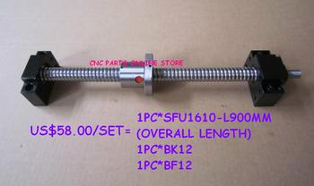 Rolled ball screw SFU1610-L900mm with single ball nut+BK12 BF12 end support